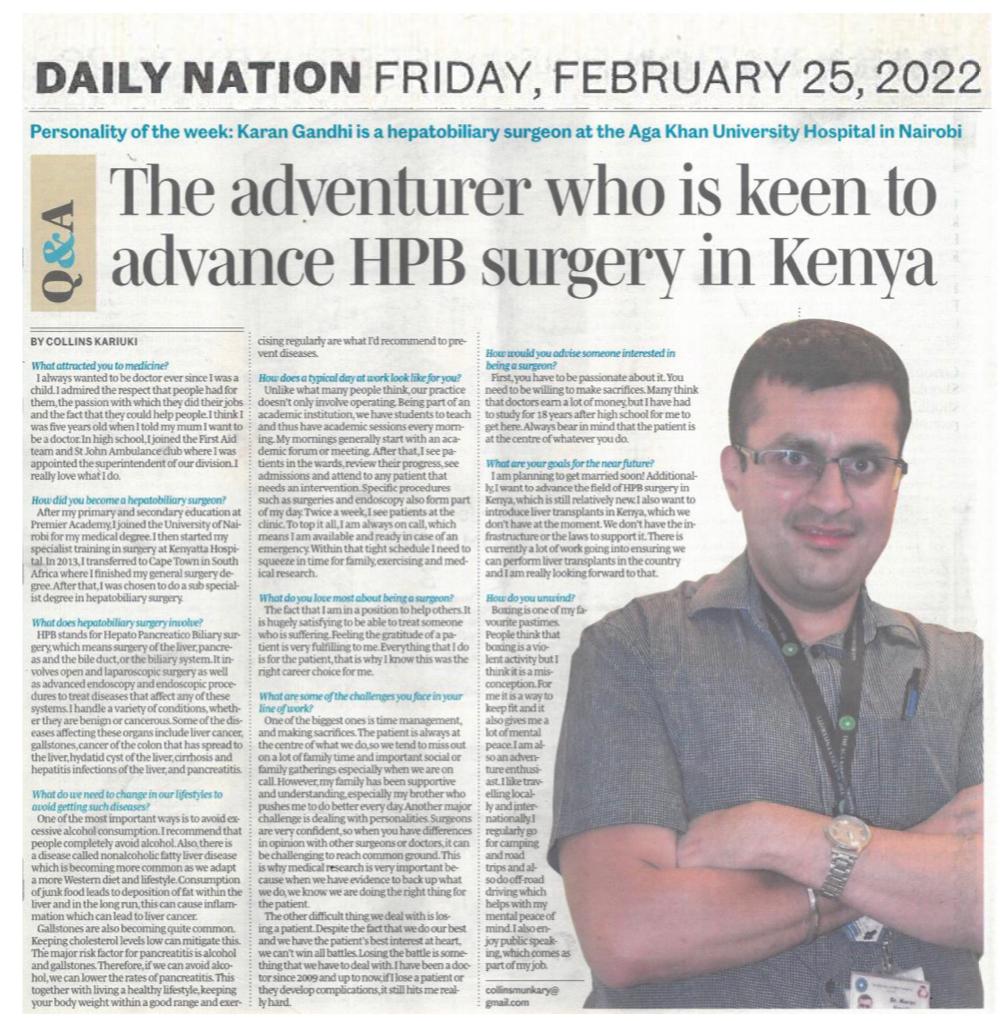 hepatobiliary surgeon in kenya - Dr. Karan Gandhi